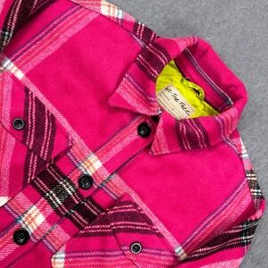 We the Free Shacket Women's Small Pink Plaid Down For You Button Up Shirt Jacket